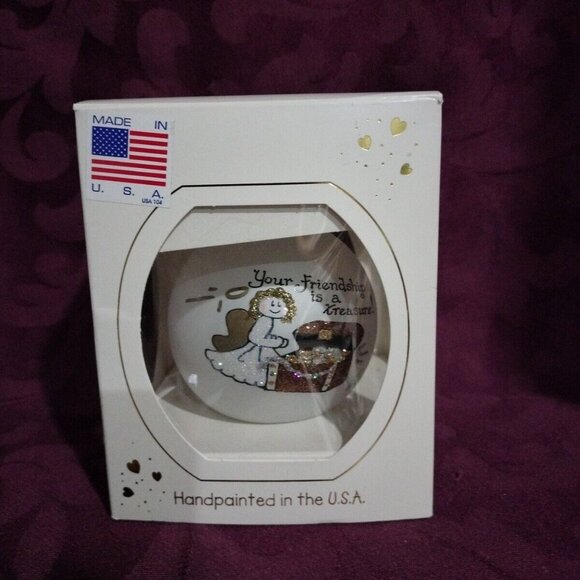 Heart Gifts Teresa Thibault Hand Painted SIGNED Your Friendship Is A Treasure 3" - Picture 9 of 9